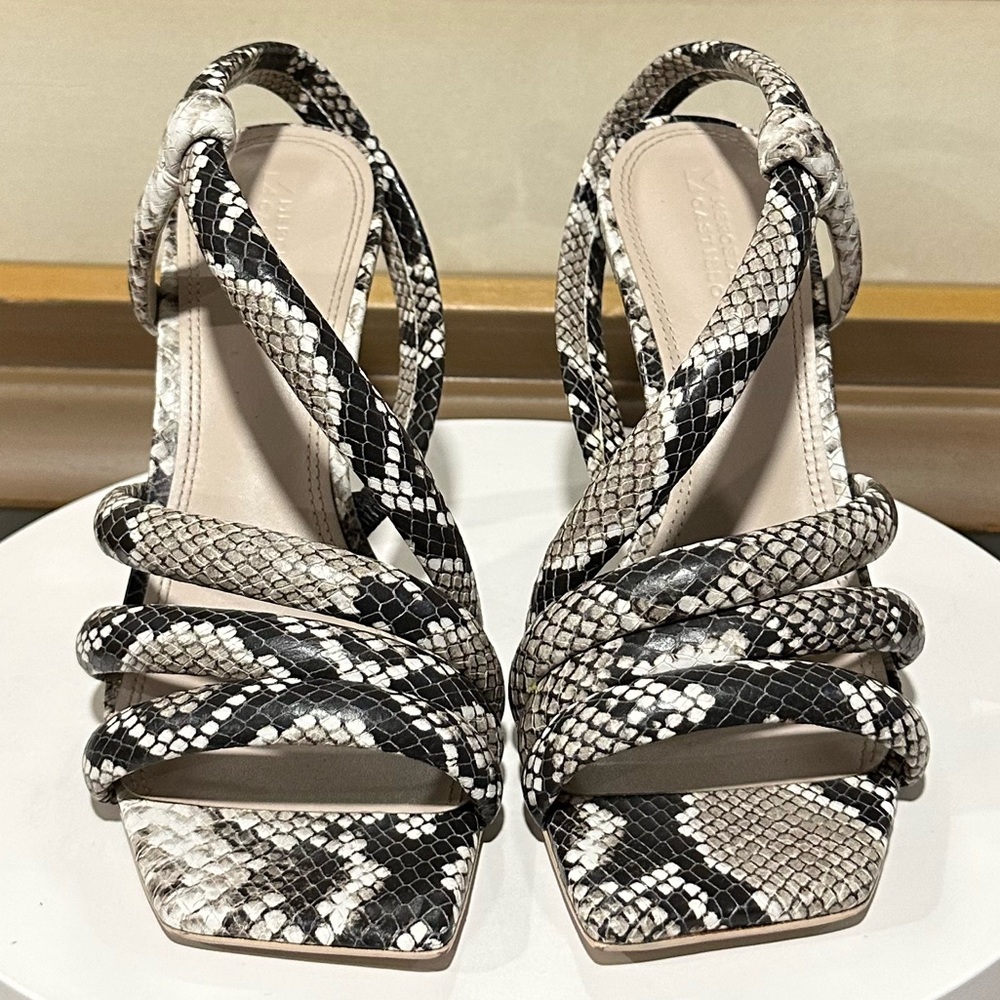 🌸MERCEDES CASTILLO🌸 Aline Mid Leather Snakeskin Heels Size: 8 - Picture 5 of 9